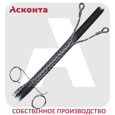 КЧР110/2У Разъемный (проходной) кабельный чулок 95-110мм с двумя петлями с коушами, удлиненный